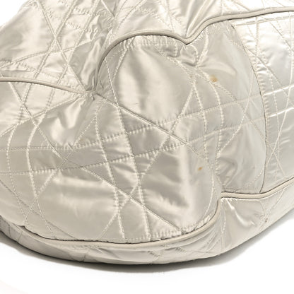 Christian Dior Nylon Cannage Drawstring Bag White 9 of 12