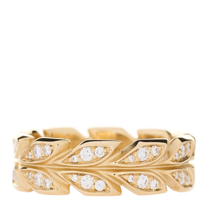 Tiffany 18K Yellow Gold Diamond Victoria Vine Band Ring 53 6.25 3 of 5