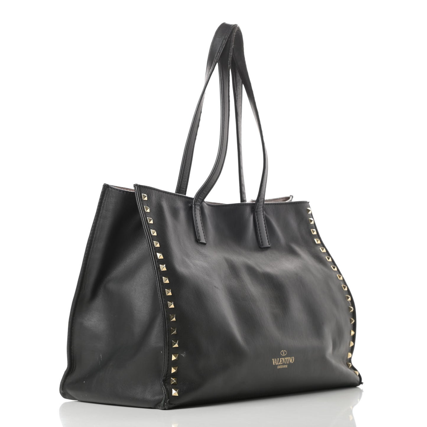Nappa Medium Rockstud Soft Tote Black