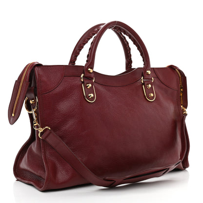 Balenciaga Shiny Goatskin Gold Metallic Edge Hardware City Rouge Brique Rouge Grenade 4 of 11