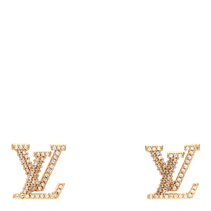 Louis Vuitton Metal Crystal LV Iconic Earrings Gold 1 of 6