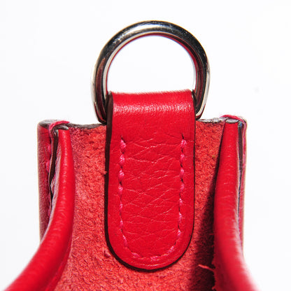 Hermes Taurillon Clemence Evelyne TPM Rouge Casaque 10 of 17