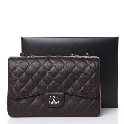 Chanel Caviar Quilted Jumbo Single Flap Dark Brown 11 of 11
