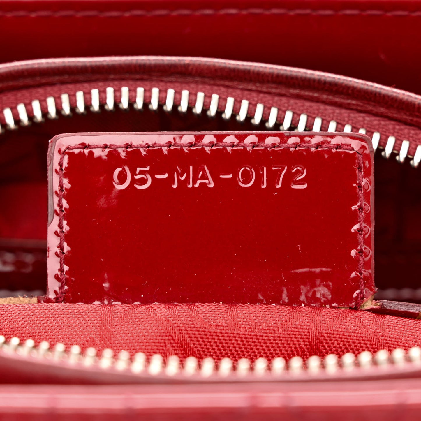 Patent Cannage Medium Lady Dior Red