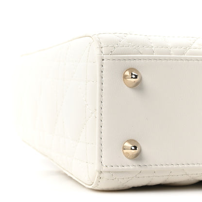Christian Dior Lambskin Cannage Small My ABCDior Lady Dior White 9 of 10