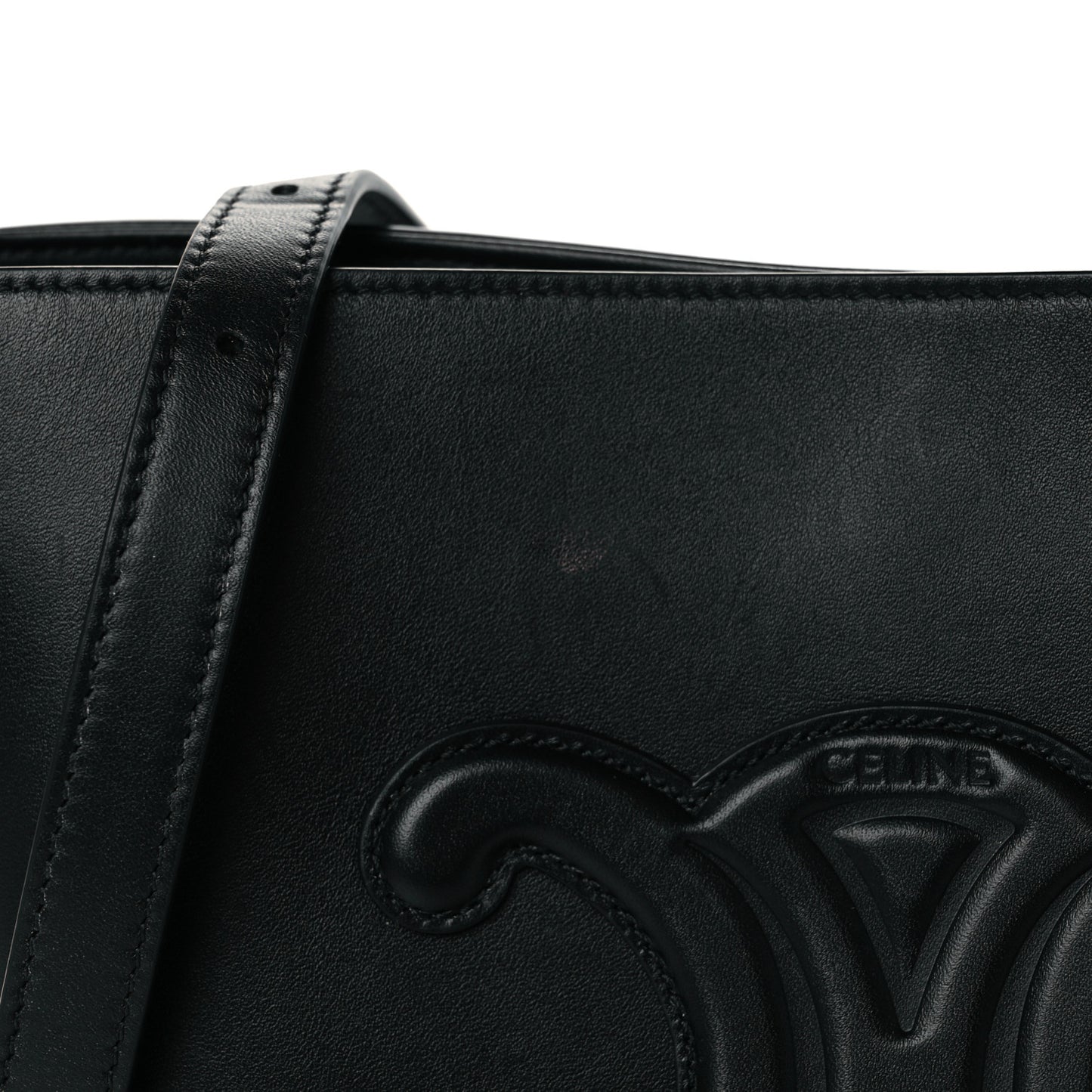 Smooth Calfskin Triomphe Small Bucket Bag Black