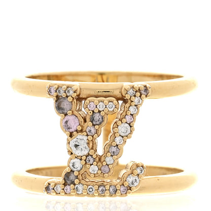 Louis Vuitton Metal Crystal Iconic Tresor Ring L Gold 1 of 5