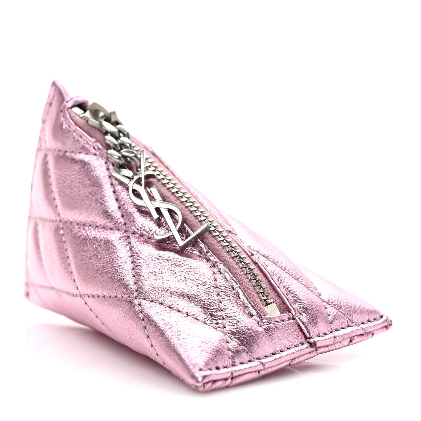 Metallic Calfskin Berlingo Bag Charm New Azalea