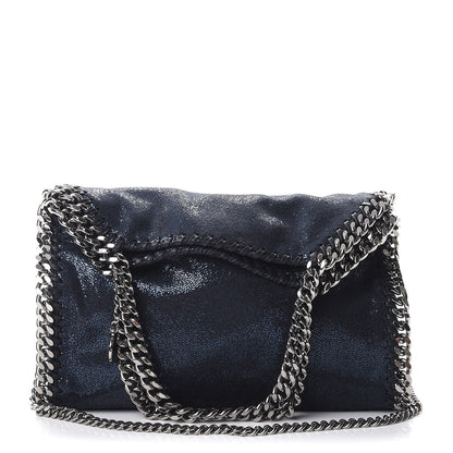 Stella McCartney Shaggy Deer Mini Falabella Fold Over Tote Lapis Navy 1 of 7