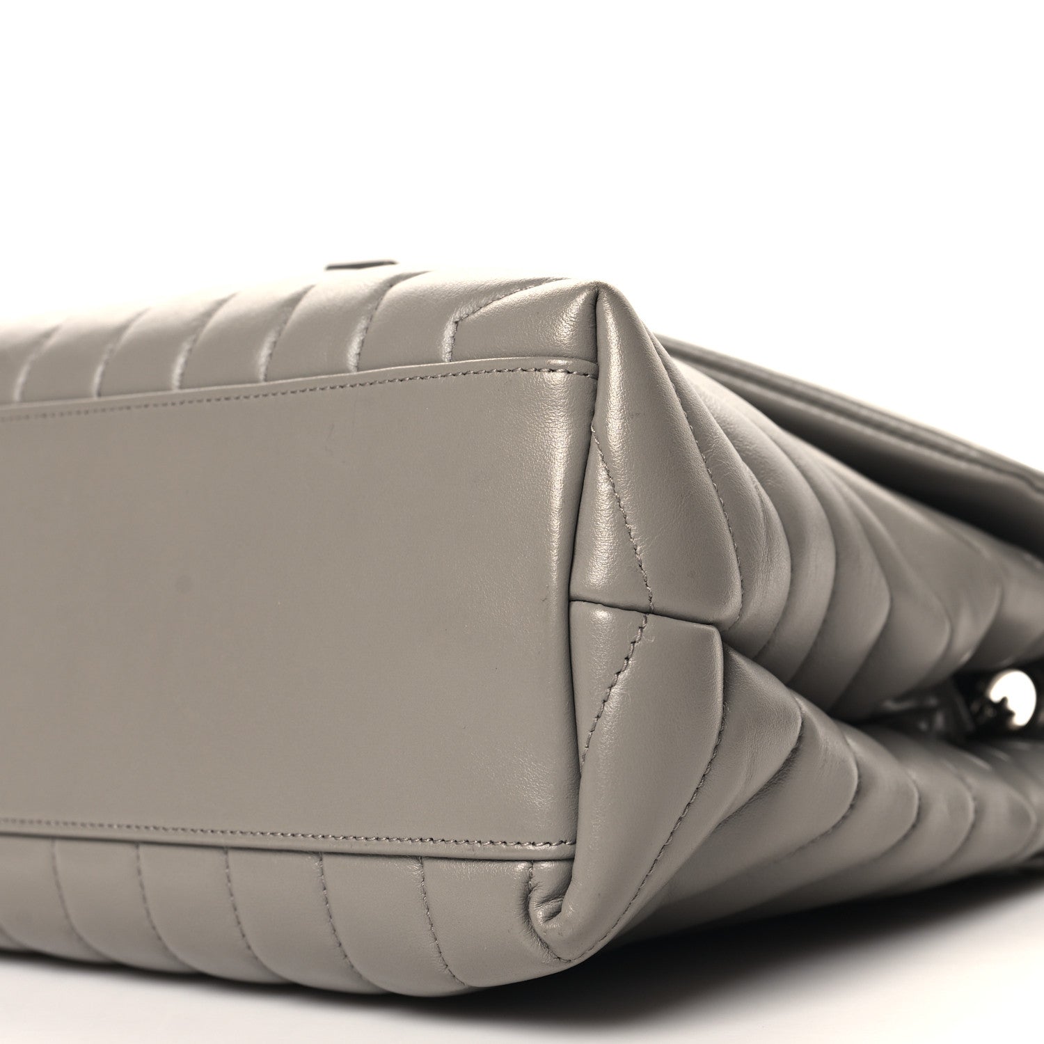 Saint Laurent Calfskin Y Quilted Monogram Medium Loulou Chain Satchel Oyster Grey 10 of 11