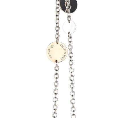 Hermes Sterling Silver 18K Rose Gold Confettis Long Necklace 5 of 7