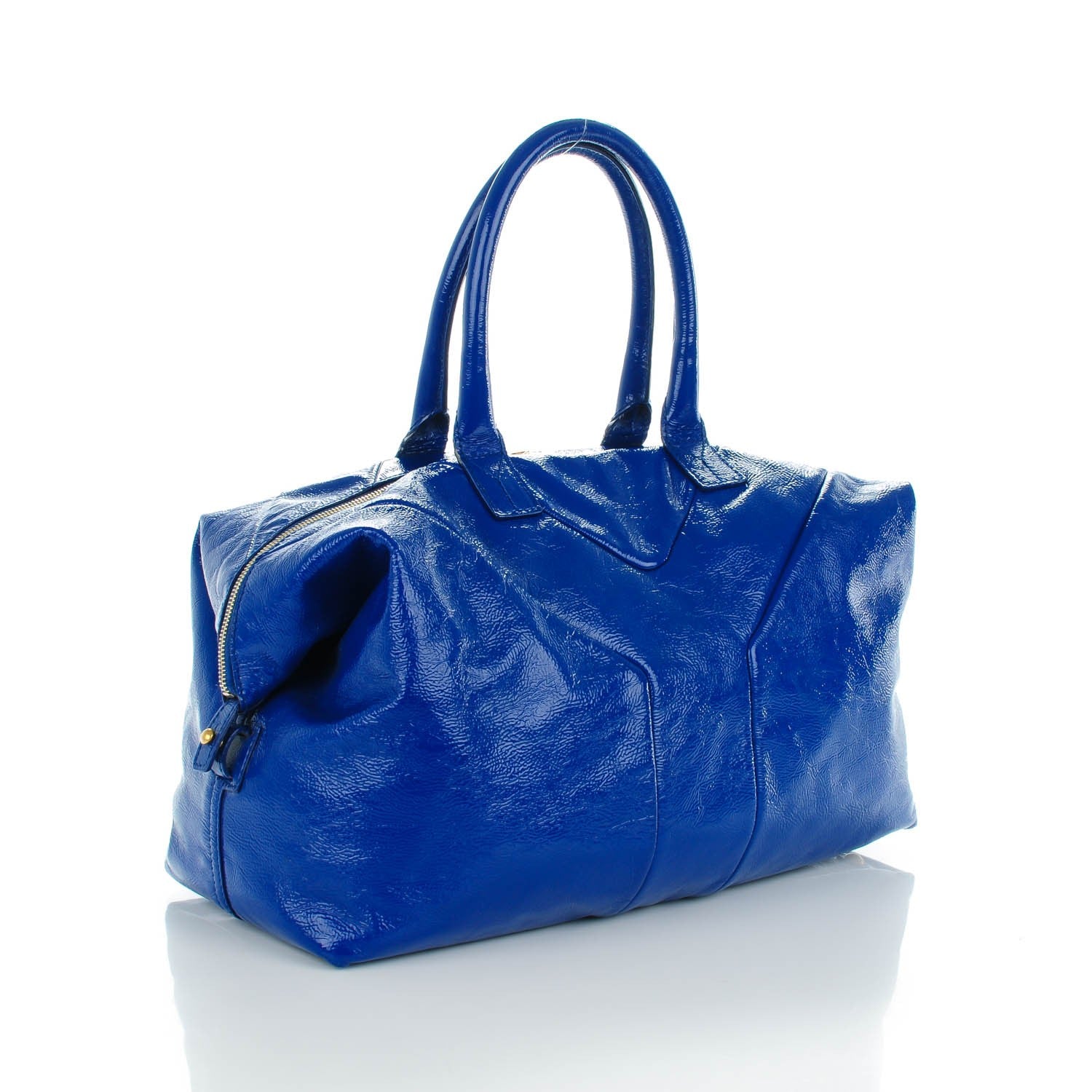 Saint Laurent Textured Patent Medium Easy Sac Majorelle Blue 5 of 11
