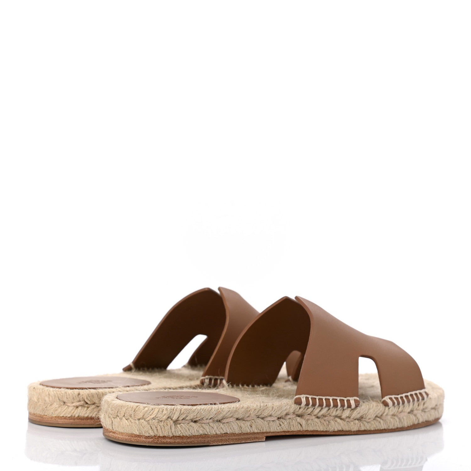 Hermes Calfskin Antigua Espadrille Sandals 41 Naturel Safari 4 of 8