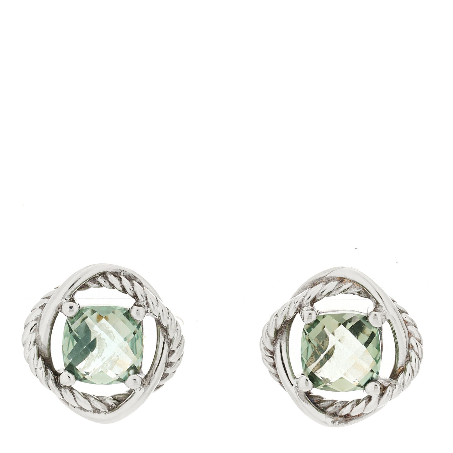 Sterling Silver Blue Topaz 7mm Infinity Earrings