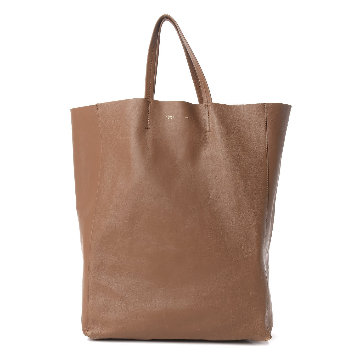 Celine Lambskin Vertical Cabas Beige Brown 1 of 21