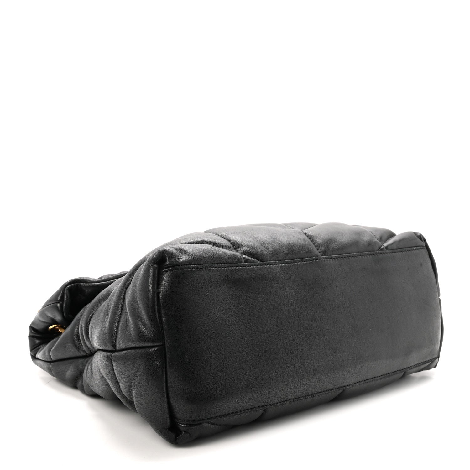 Saint Laurent Lambskin Quilted Medium Loulou Puffer Monogram Chain Satchel Black 4 of 9