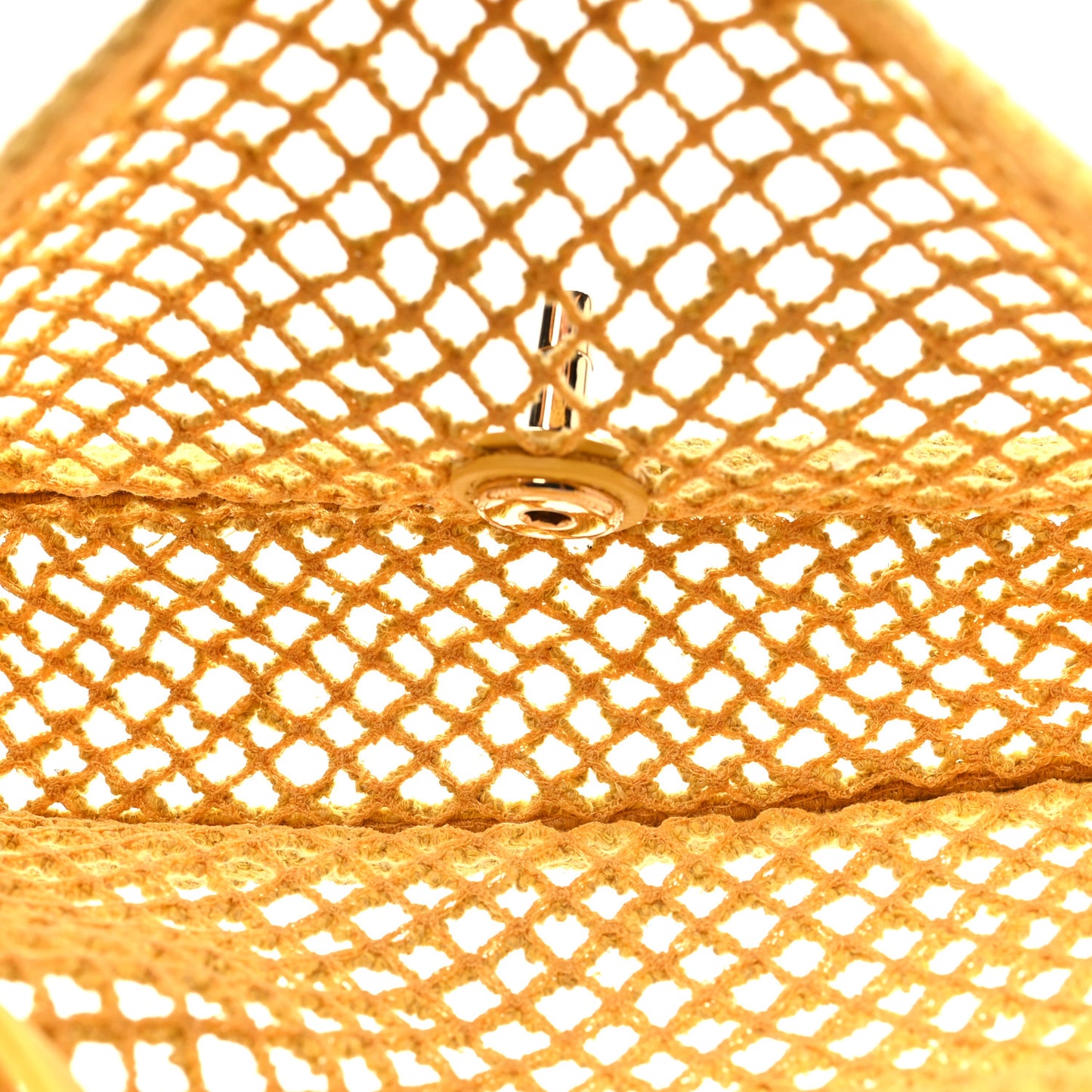 Mesh Macrame Small Flap Bag Yellow