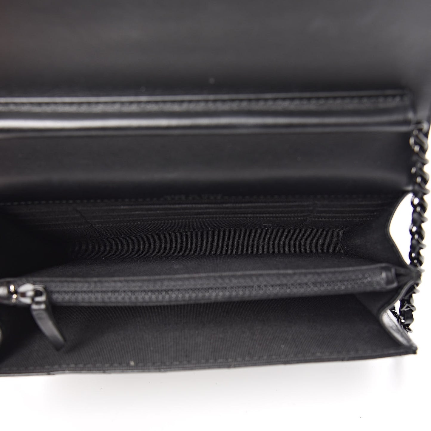 Aged Calfskin Chevron Quilted Reissue 2.55 Square Wallet On Chain WOC So Black