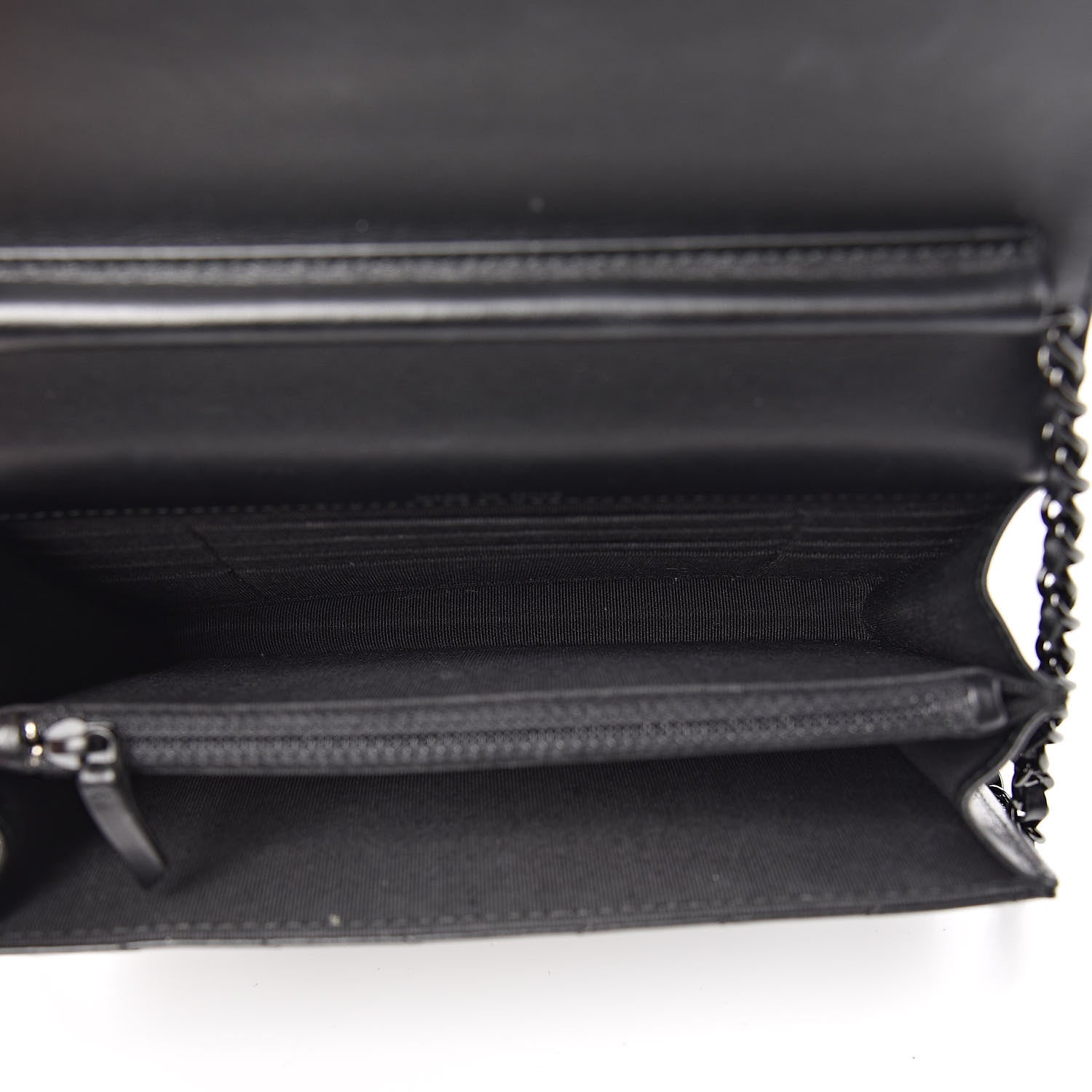 Chanel Aged Calfskin Chevron Quilted Reissue 2.55 Square Wallet On Chain WOC So Black 5 of 12