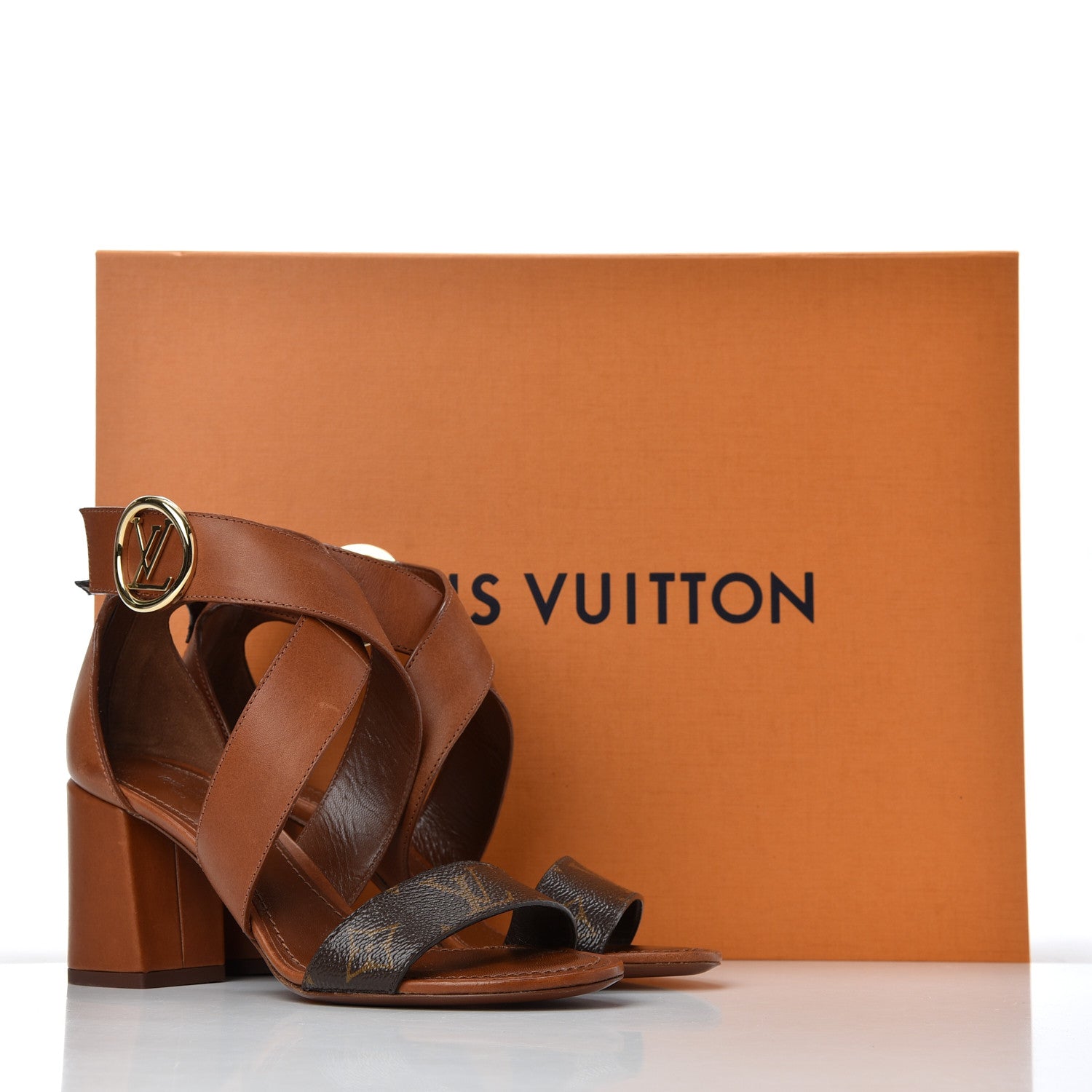 Louis Vuitton Calfskin Monogram Horizon Sandals 36 Cognac Brown 18 of 18