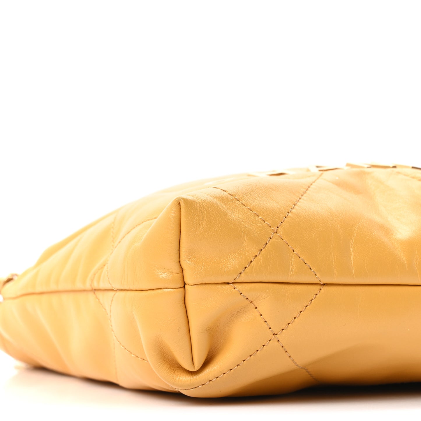 Shiny Calfskin Quilted Mini Chanel 22 Yellow