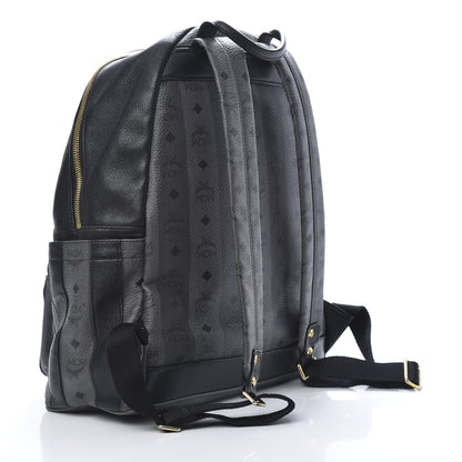 MCM Striped Visetos Studded Medium Stark M Backpack Black Phantom Grey 2 of 14