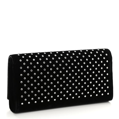Saint Laurent Velvet Crystal Studded Classic Monogram Clutch Black 3 of 8