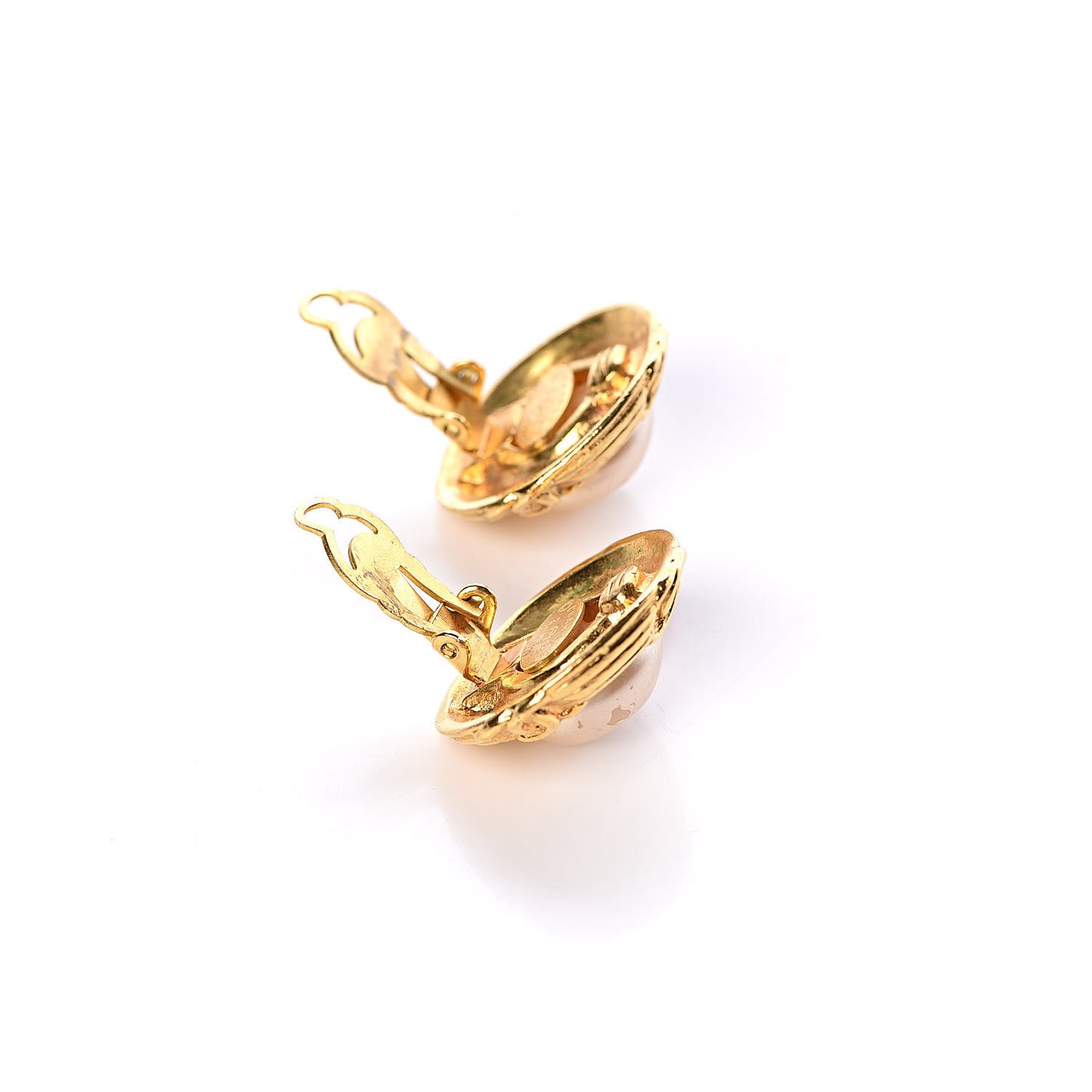 Pearl Clip On Earrings Gold