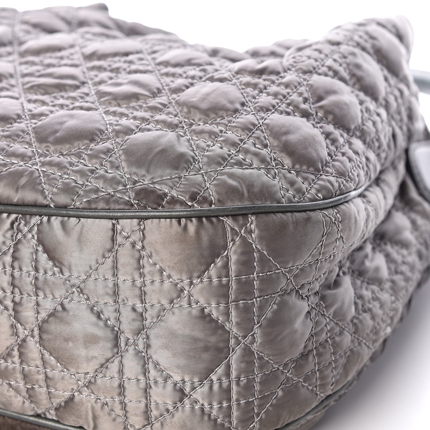 Christian Dior Nylon Cannage Tote Gray 10 of 18