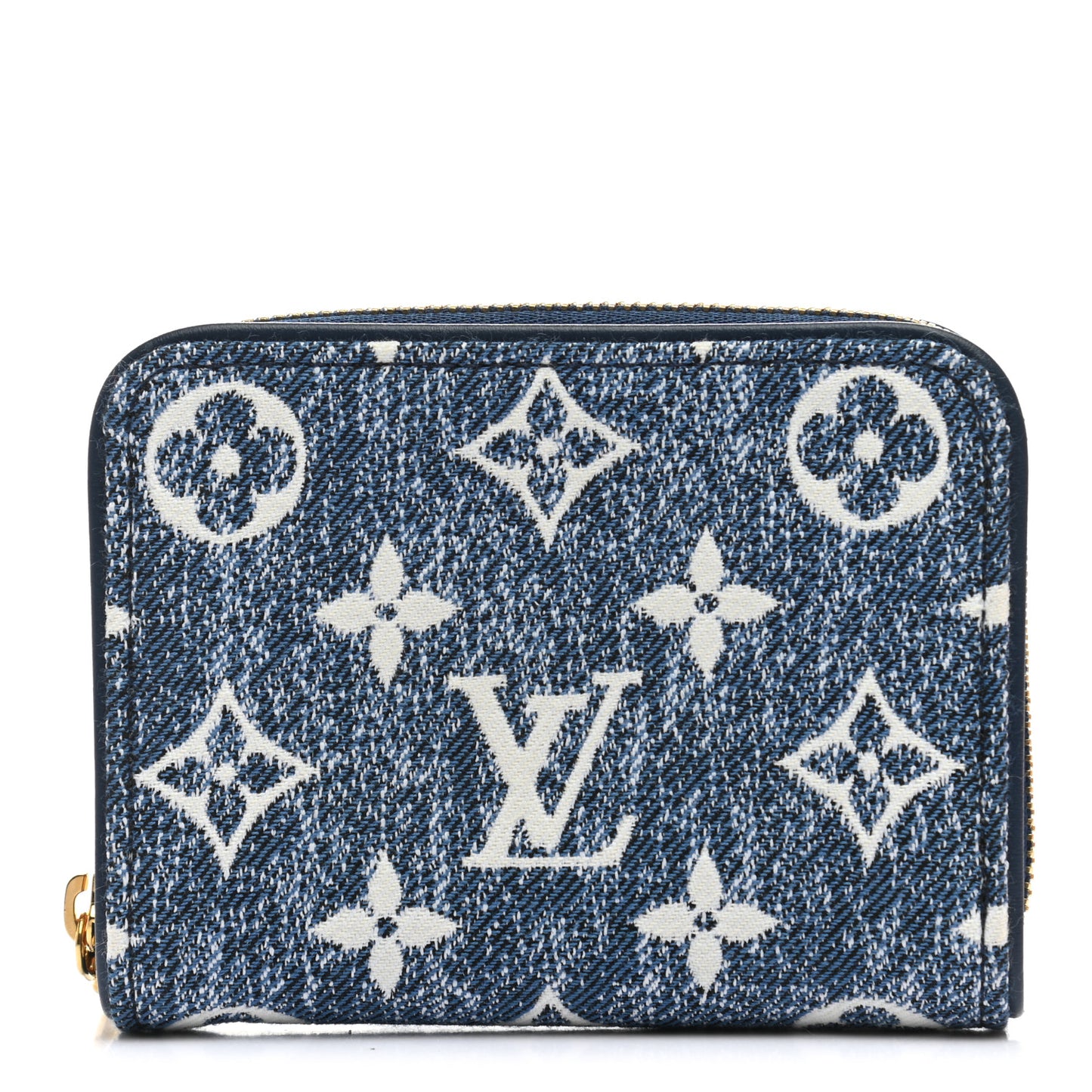 Denim Monogram Jacquard Zippy Coin Purse Bleu