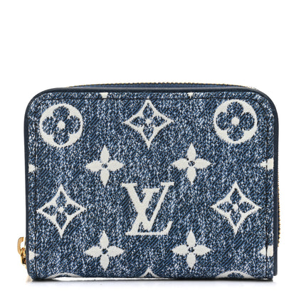 Louis Vuitton Denim Monogram Jacquard Zippy Coin Purse Bleu 1 of 6
