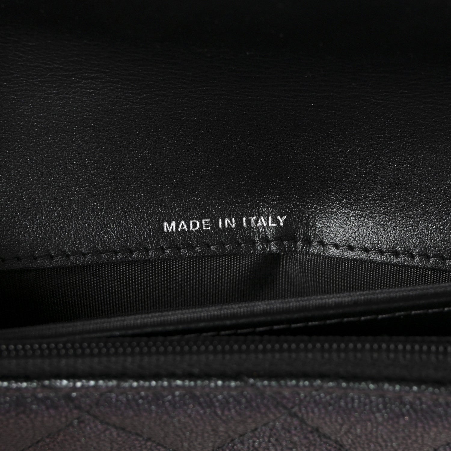 Chanel Iridescent Caviar Quilted Classic Pouch Clutch Black 7 of 10