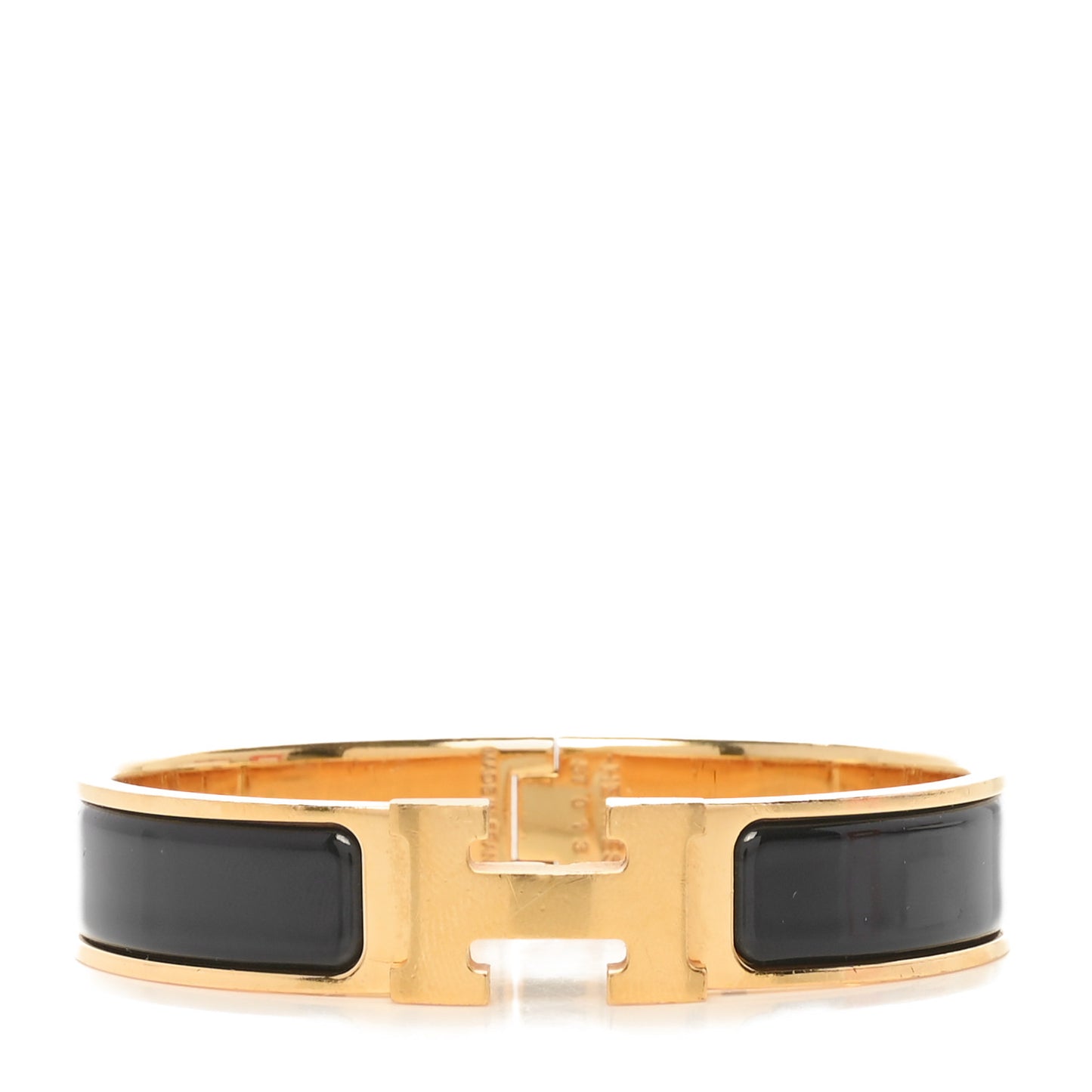 Enamel Narrow Clic Clac H Bracelet GM Black