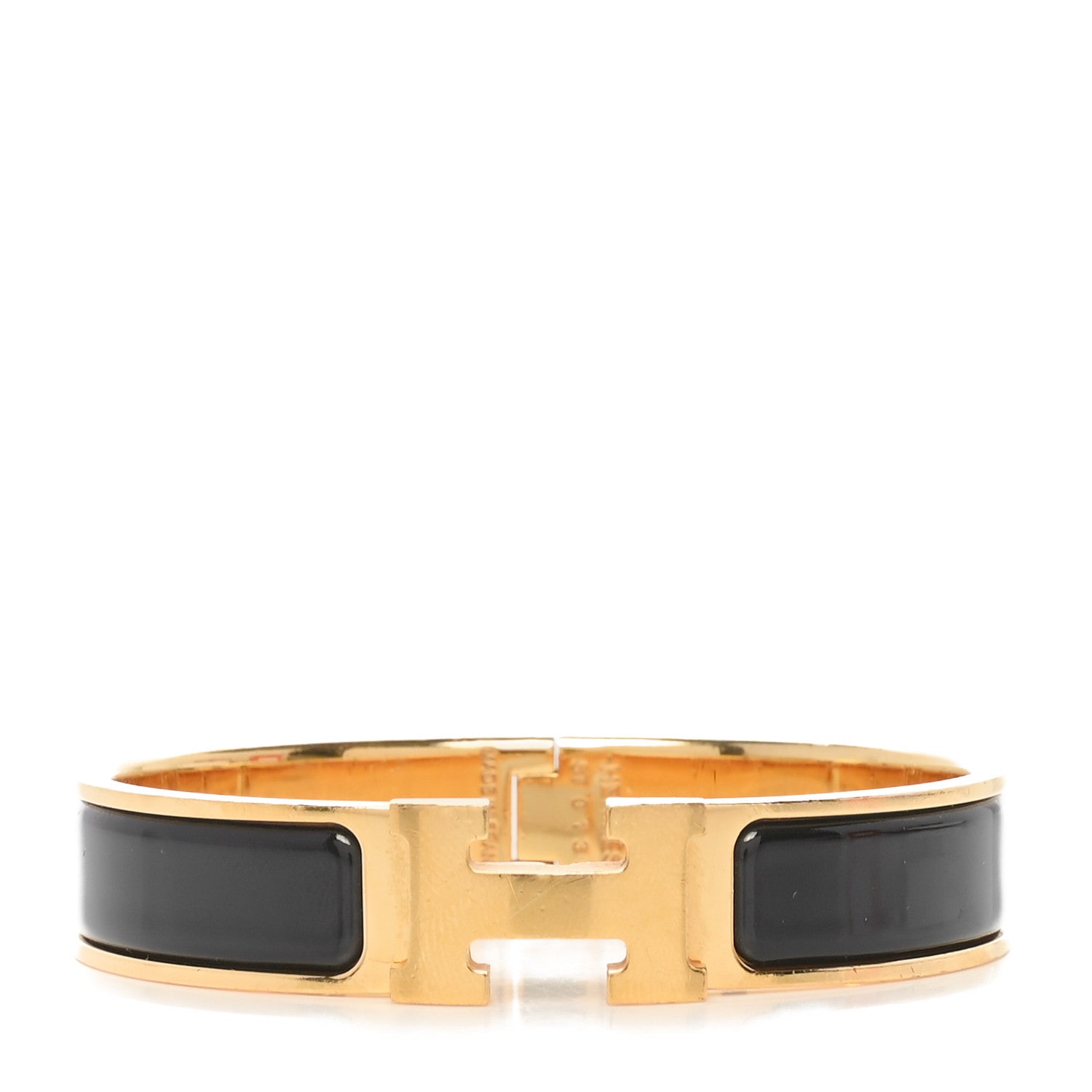 Hermes Enamel Narrow Clic Clac H Bracelet GM Black 1 of 5