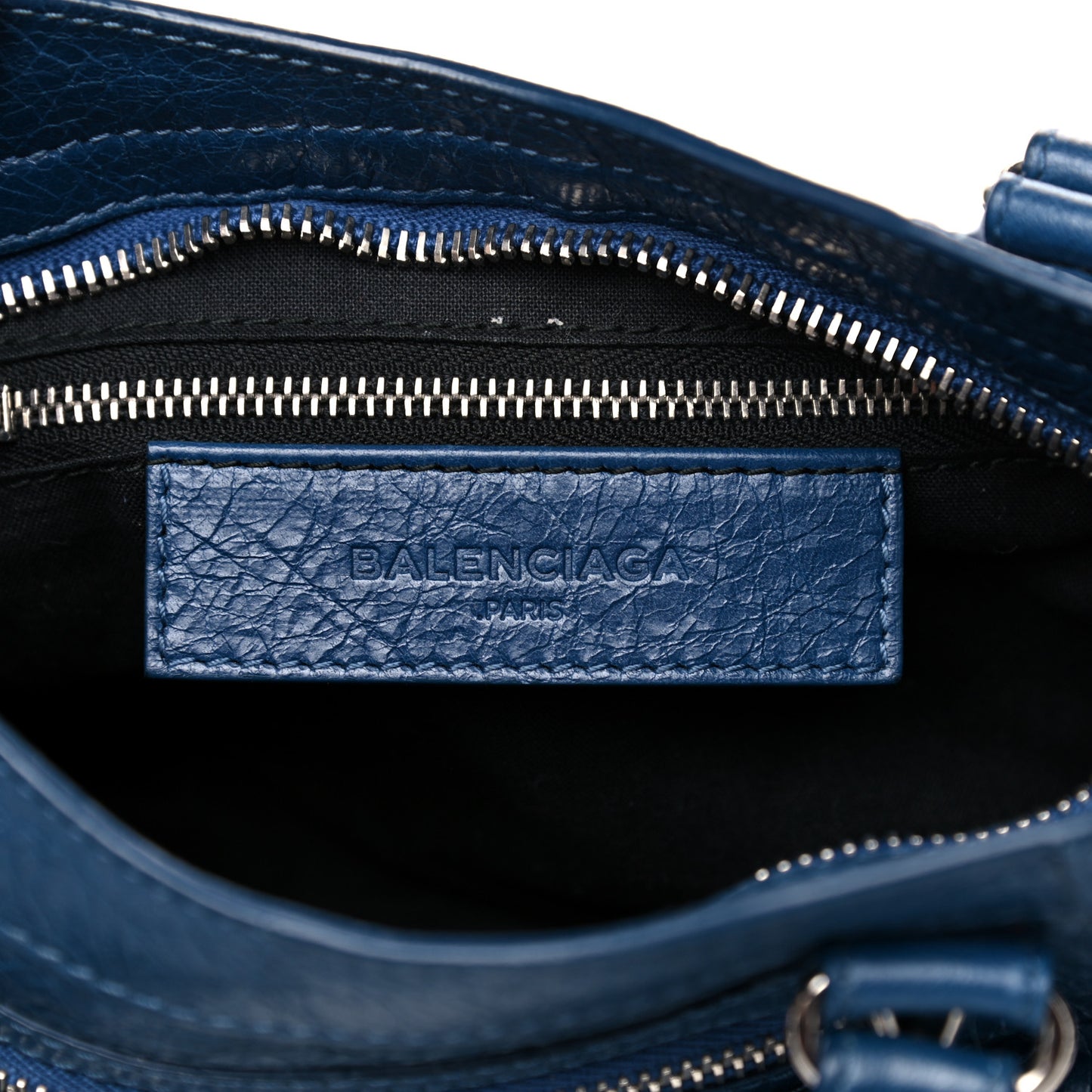 Agneau Classic Silver Hardware Mini City Bleu Profond