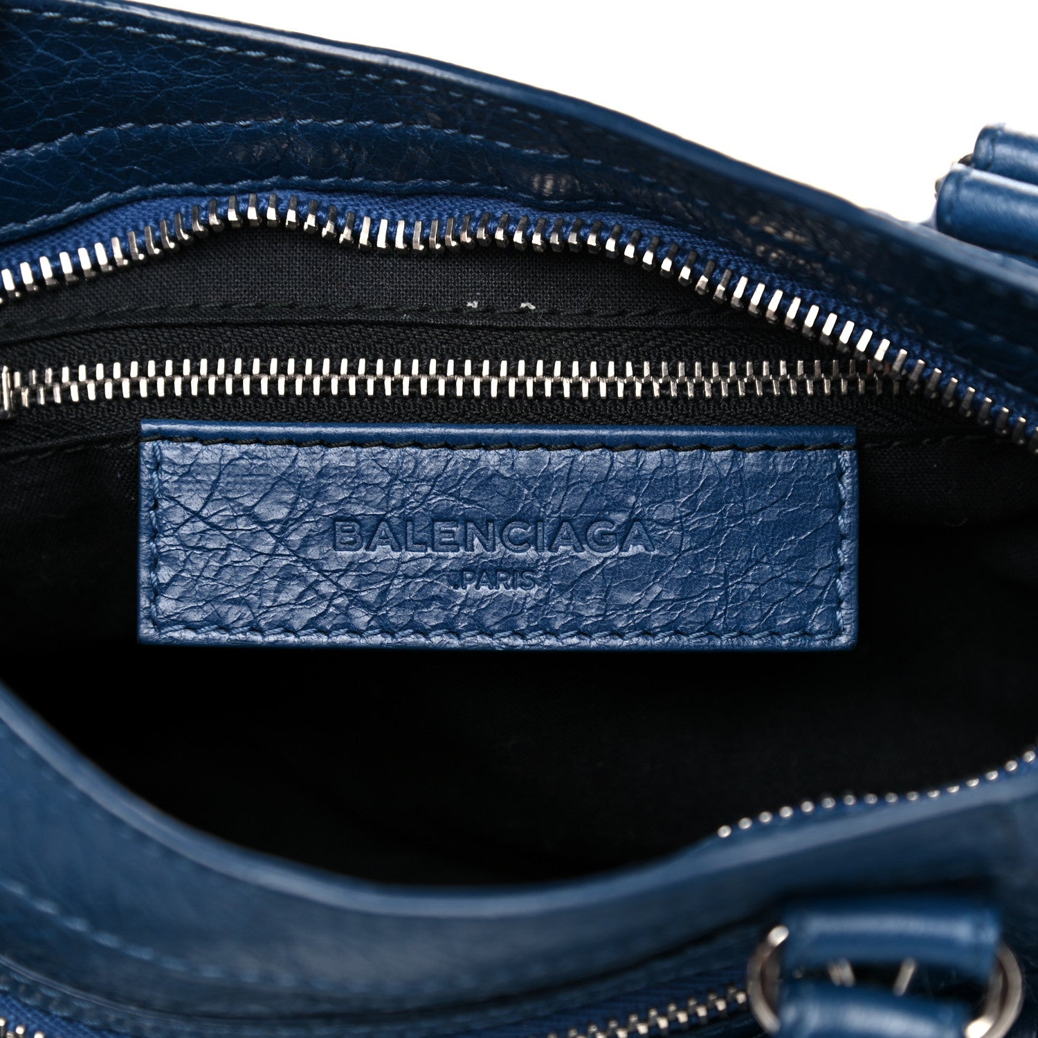 Balenciaga Agneau Classic Silver Hardware Mini City Bleu Profond 5 of 19