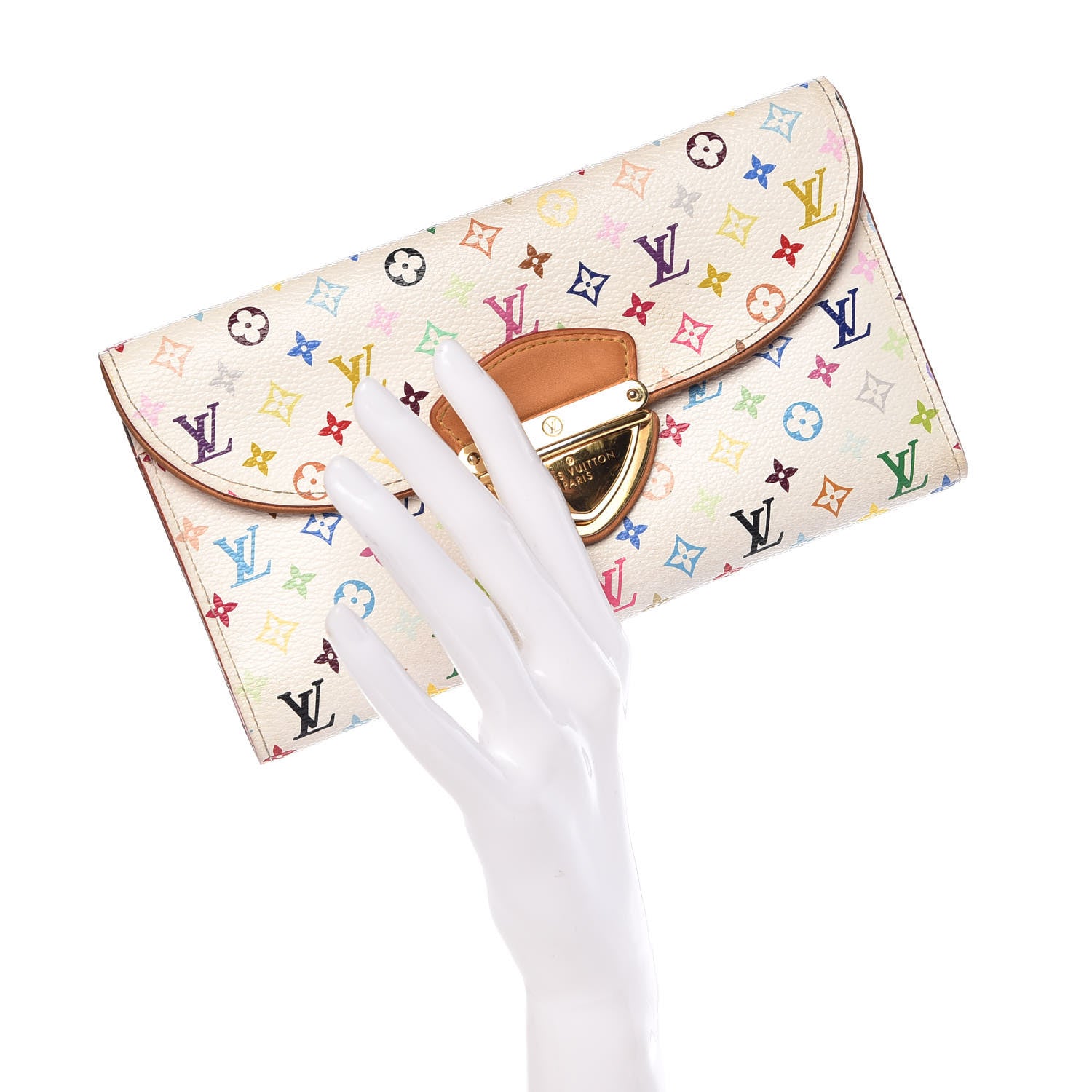 Louis Vuitton Monogram Multicolor Eugenie Wallet White Litchi 2 of 15