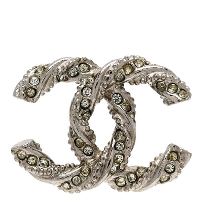 Chanel Crystal Twisted CC Earrings Silver 5 of 7