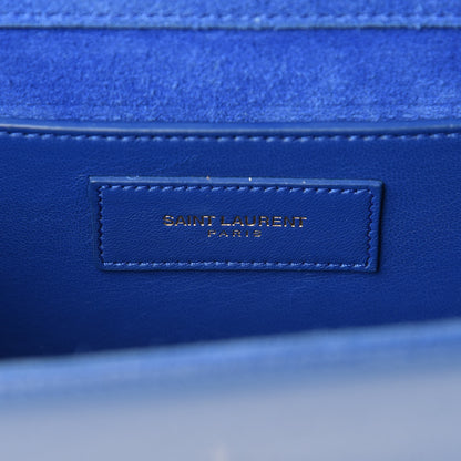 Saint Laurent Patent Grain De Poudre Classic Monogram Cassandre Clutch Blue 6 of 10