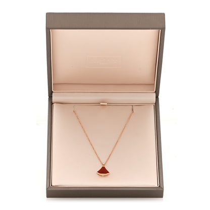 Bulgari 18K Rose Gold Diamond Carnelian Divas' Dream Pendant Necklace 5 of 5