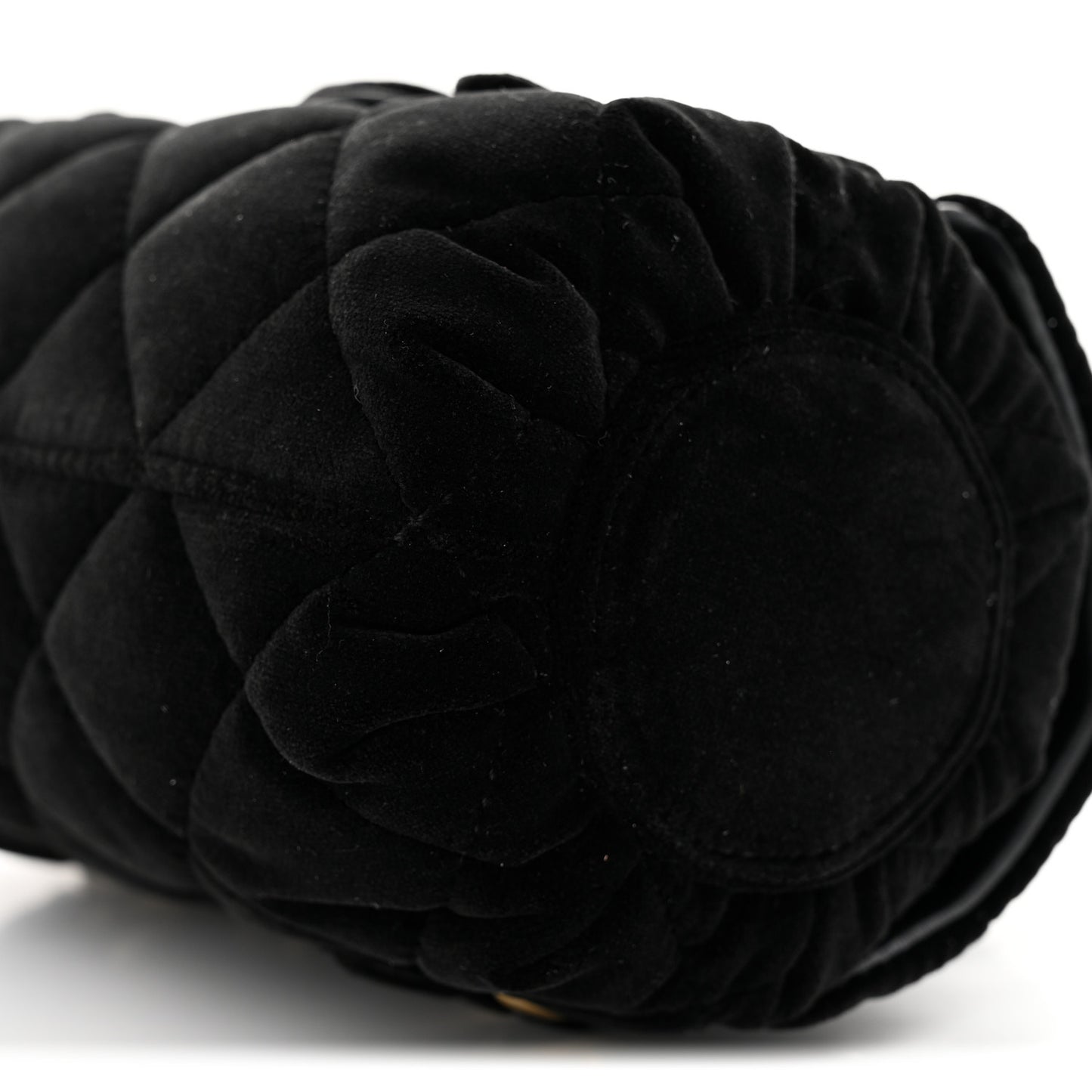 Velvet Quilted Mini Top Handle Flap Black
