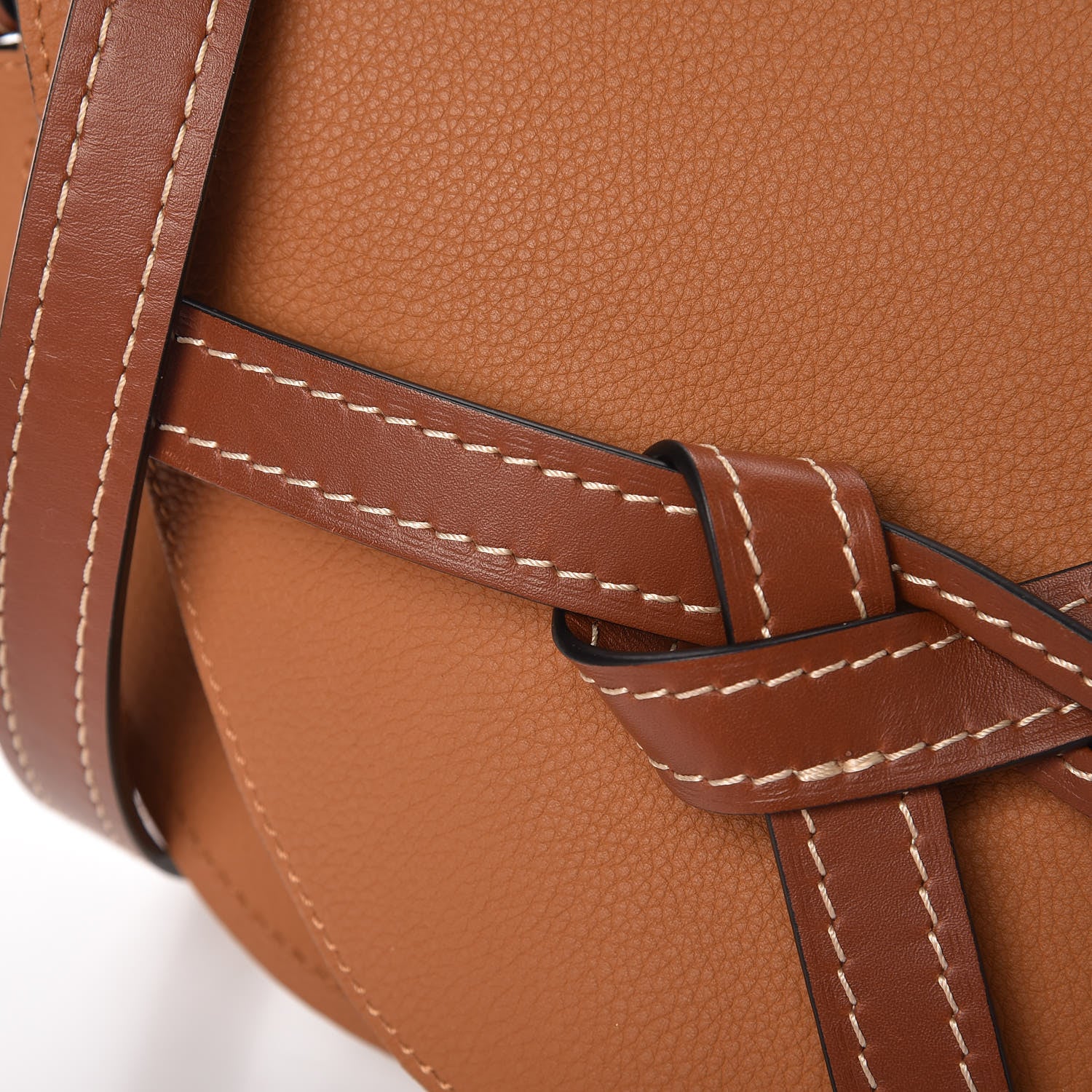 Loewe Grained Calfskin Small Gate Crossbody Bag Caramel Pecan 8 of 9