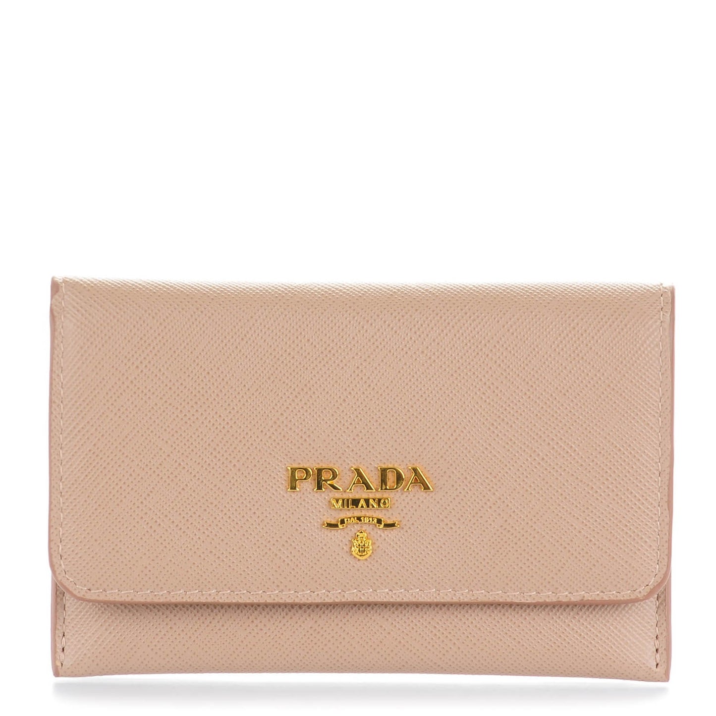 Saffiano Metal Flap Card Holder Cammeo