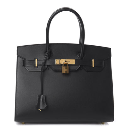 Hermes Madame Calfskin Birkin Sellier 30 Black 1 of 9