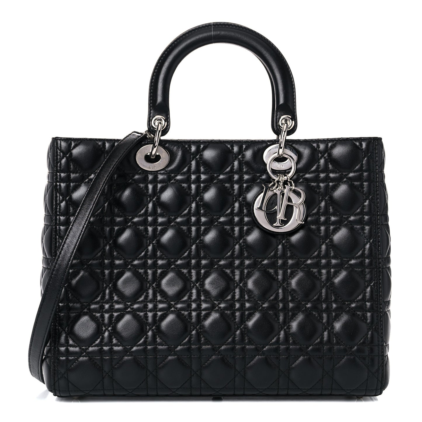 Lambskin Cannage Large Lady Dior Black