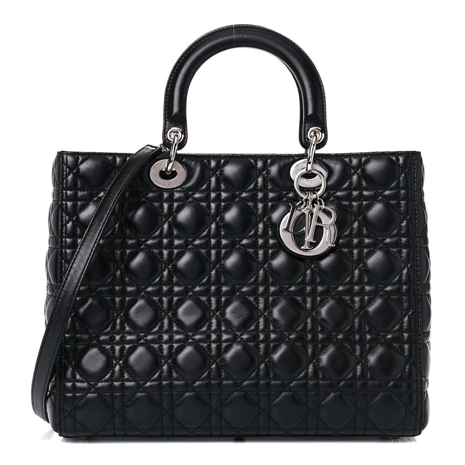 Christian Dior Lambskin Cannage Large Lady Dior Black 1 of 21