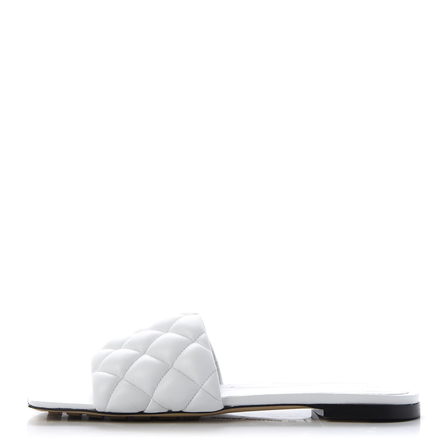 Bottega Veneta Nappa Matelasse Padded Flat Sandals 37 Optic White 1 of 9
