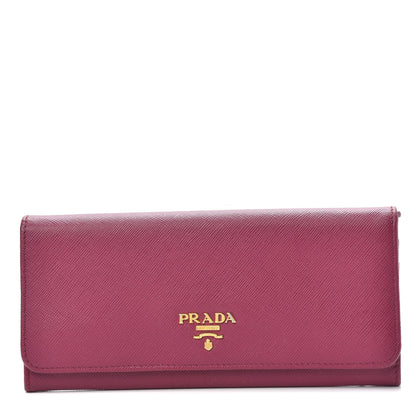 Prada Saffiano Metal Continental Flap Wallet Ametista 1 of 10