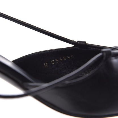 Chanel Lambskin Satin Slingback Cap Toe Bow Pumps 39.5 Black 7 of 9
