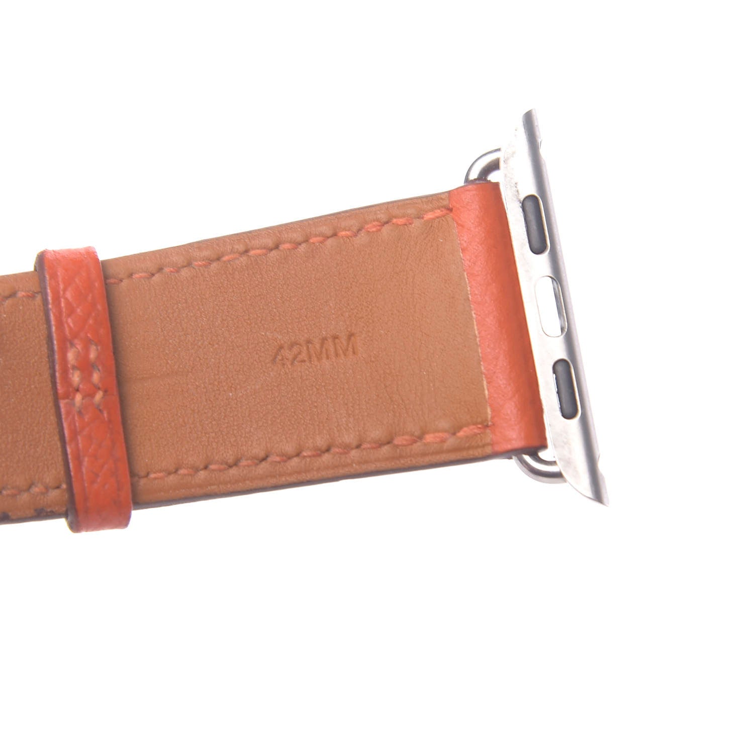 Hermes Epsom 42mm Apple Watch Single Tour Band Orange 6 of 8